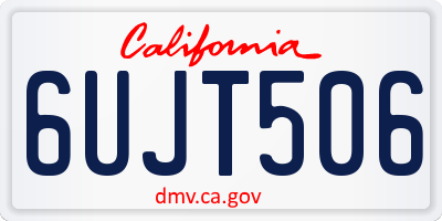 CA license plate 6UJT506