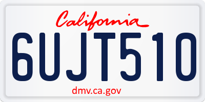 CA license plate 6UJT510
