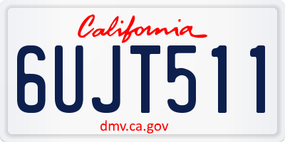 CA license plate 6UJT511