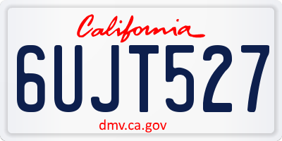 CA license plate 6UJT527