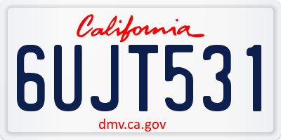 CA license plate 6UJT531