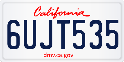 CA license plate 6UJT535