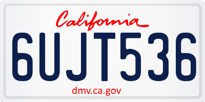 CA license plate 6UJT536