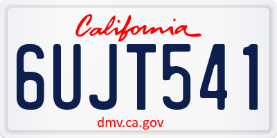 CA license plate 6UJT541