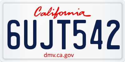 CA license plate 6UJT542
