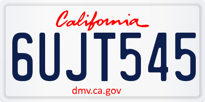 CA license plate 6UJT545
