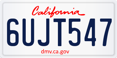 CA license plate 6UJT547