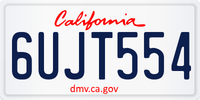 CA license plate 6UJT554
