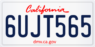 CA license plate 6UJT565