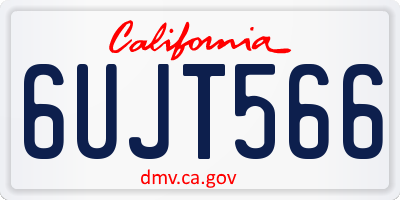 CA license plate 6UJT566