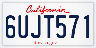 CA license plate 6UJT571