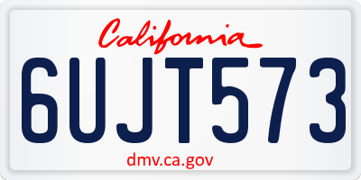 CA license plate 6UJT573
