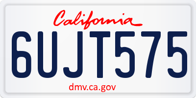 CA license plate 6UJT575