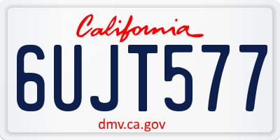 CA license plate 6UJT577