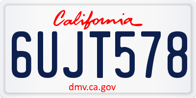 CA license plate 6UJT578