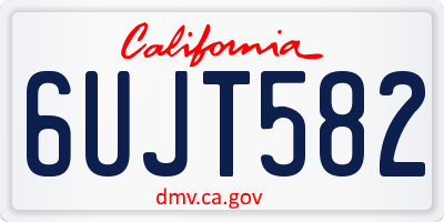 CA license plate 6UJT582