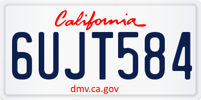 CA license plate 6UJT584