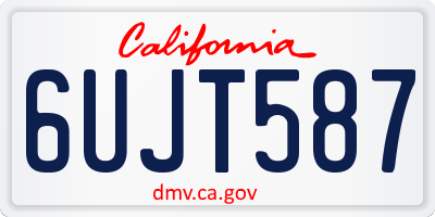 CA license plate 6UJT587