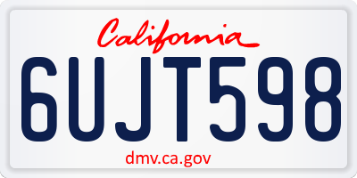 CA license plate 6UJT598