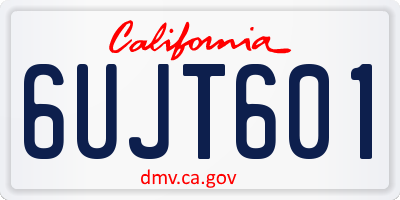 CA license plate 6UJT601