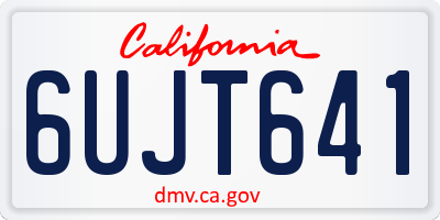 CA license plate 6UJT641