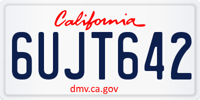 CA license plate 6UJT642