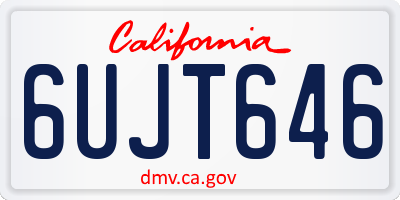 CA license plate 6UJT646