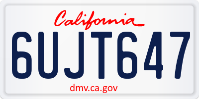 CA license plate 6UJT647