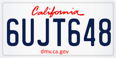 CA license plate 6UJT648