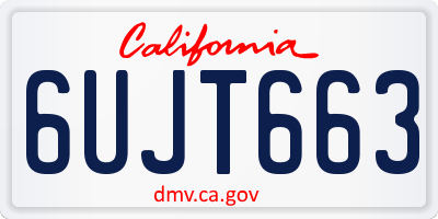 CA license plate 6UJT663