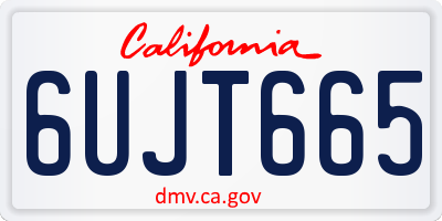 CA license plate 6UJT665