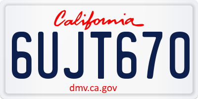 CA license plate 6UJT670