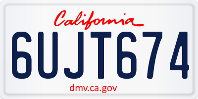 CA license plate 6UJT674