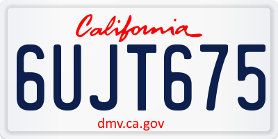 CA license plate 6UJT675