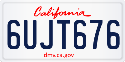 CA license plate 6UJT676