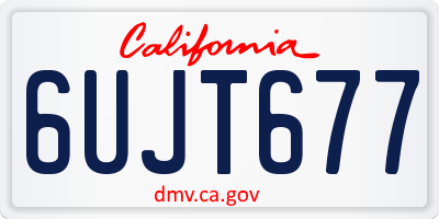 CA license plate 6UJT677