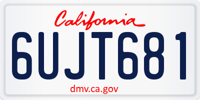 CA license plate 6UJT681