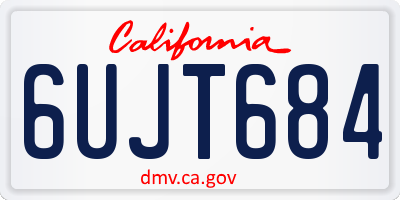 CA license plate 6UJT684