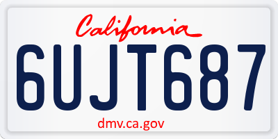 CA license plate 6UJT687