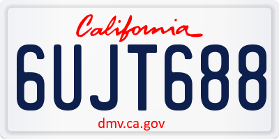 CA license plate 6UJT688