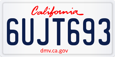 CA license plate 6UJT693