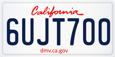 CA license plate 6UJT700