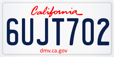 CA license plate 6UJT702