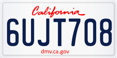 CA license plate 6UJT708