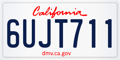 CA license plate 6UJT711
