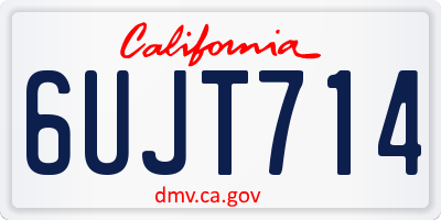 CA license plate 6UJT714
