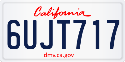 CA license plate 6UJT717