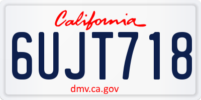 CA license plate 6UJT718
