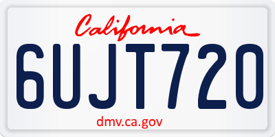 CA license plate 6UJT720