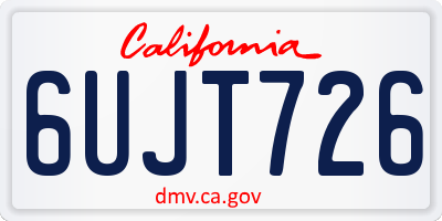 CA license plate 6UJT726